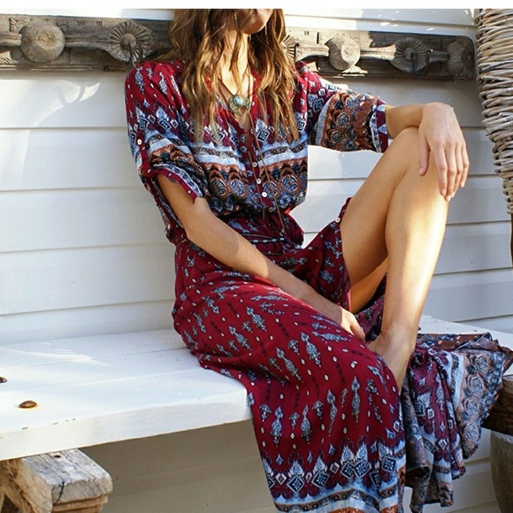 ♥︎HP♥︎  BRITANICA Long Cotton Festival Maxi Dress - Picture 4 of 7